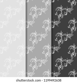 pomegranate fruit butterfly seamless pattern