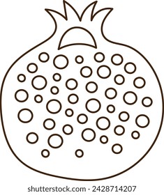 Pomegranate Fruit Doodle Vector Illustration