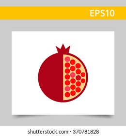 Pomegranate fruit icon