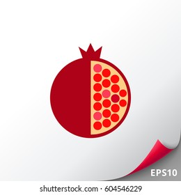 Pomegranate fruit icon