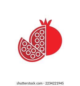 Pomegranate fruit icon design template clipart illustration