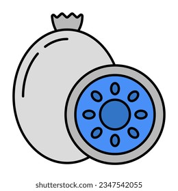 Pomegranat-Fruchtsymbol, flache Vektorgrafik