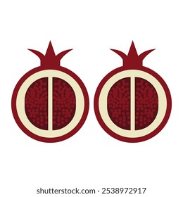 Pomegranate fruit icon. fresh fruit isolated on white background. vector illustration.