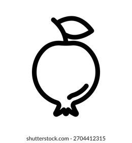 Icono de la fruta de la granada, gráfico del Vector de la línea
