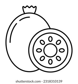 Pomegranat-Fruchtsymbol, lineares Vektordesign