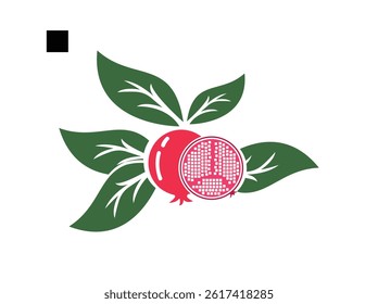 pomegranate fruit icon silhouette vector art illustration. pomegranate icon, fruits vector icon - simple vector illustration of a pomegranate.
