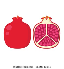 Pomegranate Fruit Icon Vector Design.
