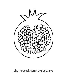 Pomegranate fruit line icon. Vector illustration