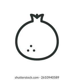 Pomegranate fruit line icon, pomegranate vector symbol with editable stroke