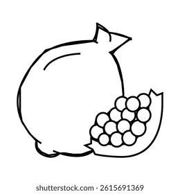 pomegranate fruit line icon vector. pomegranate fruit sign. isolated contour symbol black illustration