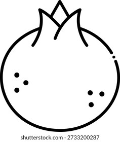 Ilustración vectorial de icono de línea de fruta de granada