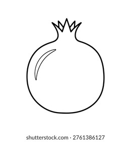 Pomegranate Fruit Line Vector Icon