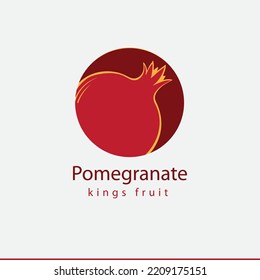 Pomegranate fruit logo in coordinating colors