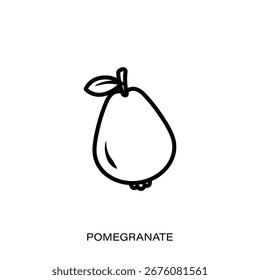 Pomegranate Fruit Outline design simple