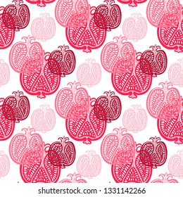 pomegranate fruit pattern seamless