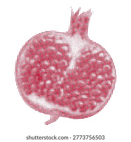 pomegranate fruit with photocopy effects. halftone vector