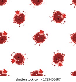 Pomegranate Fruit Seamless Pattern would be perfect for fabric, textile, gift wrap, wallpaper, surface designer, background, backdrop, and ornament.