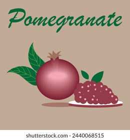 pomegranate fruit vector design and illustration