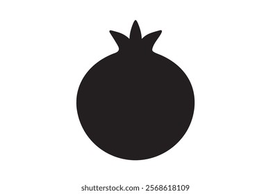 Pomegranate fruit vector silhouette on white background (1)