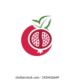 pomegranate fruits  icon vector illustration design template 