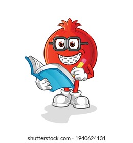 pomegranate geek cartoon. cartoon mascot vector