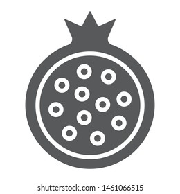 Pomegranate glyph icon, food and fruit, garnet sign, vector graphics, a solid pattern on a white background, eps 10.