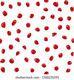 Pomegranate grains pattern. Sweet fruit Healthy eating, diet. Jewish New Year.  Template for postcard or invitation card, poster, print. Vector illustration.