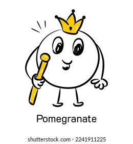 Pomegranate hand drawn icon in vector format 