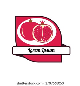 Pomegranate and Healthy Fruit design with modern style, vector illustration. fruit juice logo vector.