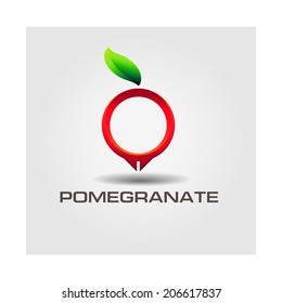 Pomegranate and Healthy Fruit design with modern style, vector illustration
