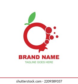 Pomegranate and healthy fruit design with modern style, vector illustration. fruit juice logo vector