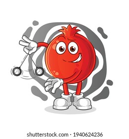 pomegranate hypnotizing cartoon. cartoon mascot vector