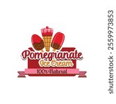 pomegranate Ice Cream Logo Design Royalty Free Clipart, Vectors, and Stock Illustration.