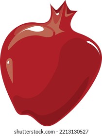 Pomegranate icon. Cartoon juicy exotic healthy fruit