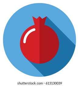 Pomegranate icon in flat design