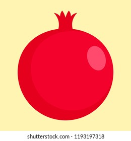 Pomegranate icon. Flat illustration of pomegranate vector icon for web design