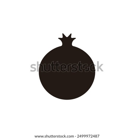 Pomegranate icon. Flat silhouette version.