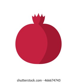 Pomegranate icon in flat style on a white background