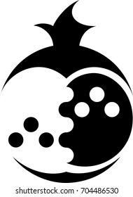 Pomegranate icon, fruit and garnet, vector graphics,eps 8.