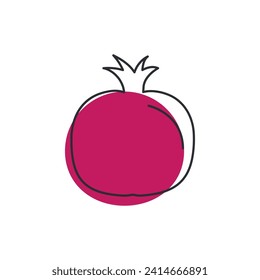 Granatapfelsymbol.  Fruchtsymbol, Vektorgrafik.