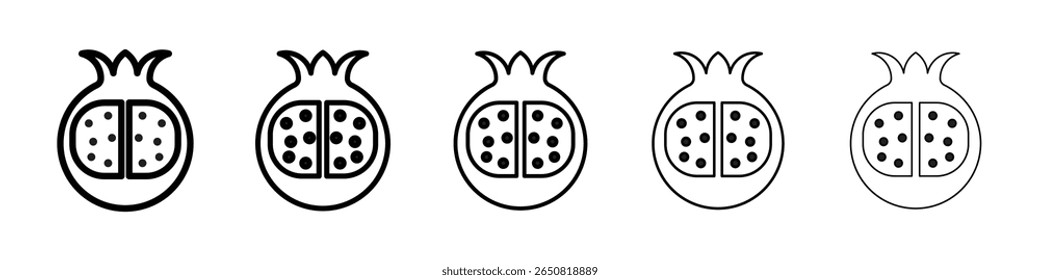 Granatapfel-Symbol, einzelne Vektorgrafik auf weißem Hintergrund