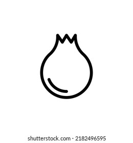 Pomegranate Icon. Line Art Style Design Isolated On White Background