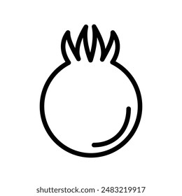 pomegranate icon linear logo mark in black and white