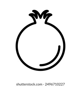 pomegranate icon linear logo mark in black and white