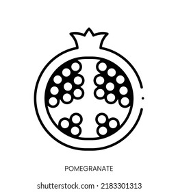 pomegranate icon. Linear style sign isolated on white background. Vector illustration