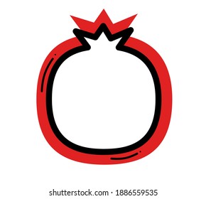 Icono de granada en un fondo rojo. Ilustración del vector