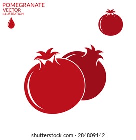 Pomegranato. Frutos rojos de fondo blanco. Ilustración del vector EPS10