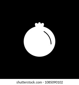 Pomegranate icon. Silhouette Pomegranate vector icon for web design isolated on black background