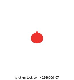 Pomegranate icon. Simple style fruit shop poster background symbol. Pomegranate logo design element. Pomegranate t-shirt printing. Vector for sticker.