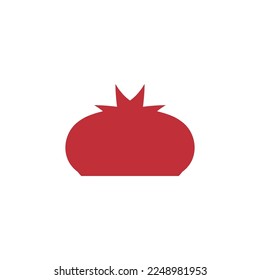 Pomegranate icon. Simple style fruit shop poster background symbol. Pomegranate brand logo design element. Pomegranate t-shirt printing. Vector for sticker.